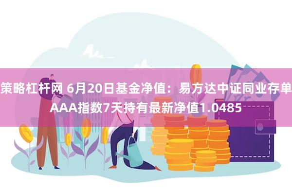 策略杠杆网 6月20日基金净值:易方达中证同业存单AAA指数7天持有最新净值1.0485