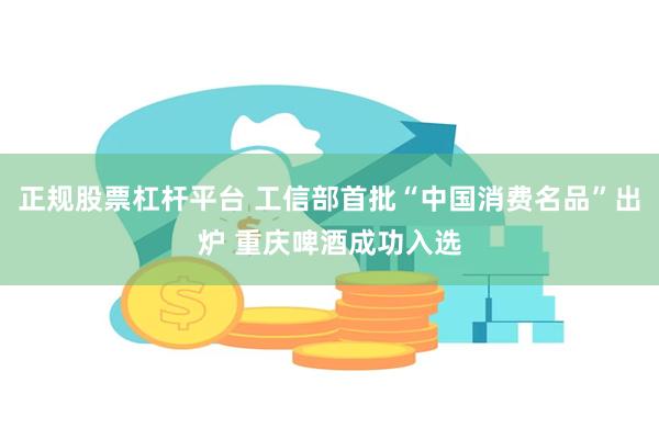 正规股票杠杆平台 工信部首批“中国消费名品”出炉 重庆啤酒成功入选