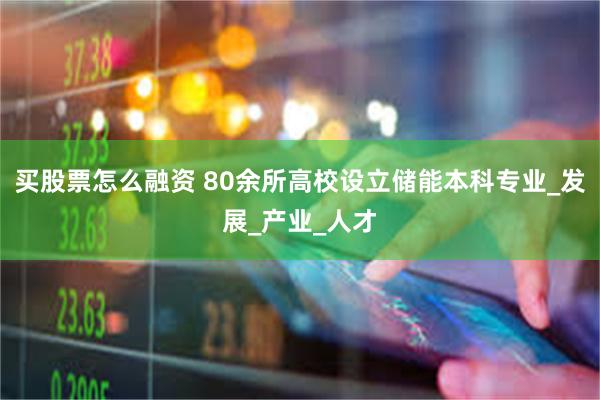 买股票怎么融资 80余所高校设立储能本科专业_发展_产业_人才